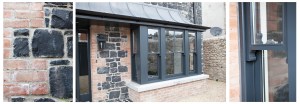 Sliding sash windows - Iroko | Anthracite Grey RAL 7016 | Double Glazed Glass | Duplex Glazing with Fused on Glazing Bars | Weights and Cords | Polished Chrome Key Lockable Catches