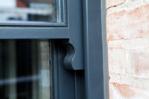 Decorative sash horn - Iroko | Anthracite Grey RAL 7016 | Double Glazed Glass | Weights and Cords |