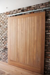 Sheeted internal sliding door - TG&V sheeting | European Oak | Sliding Gear