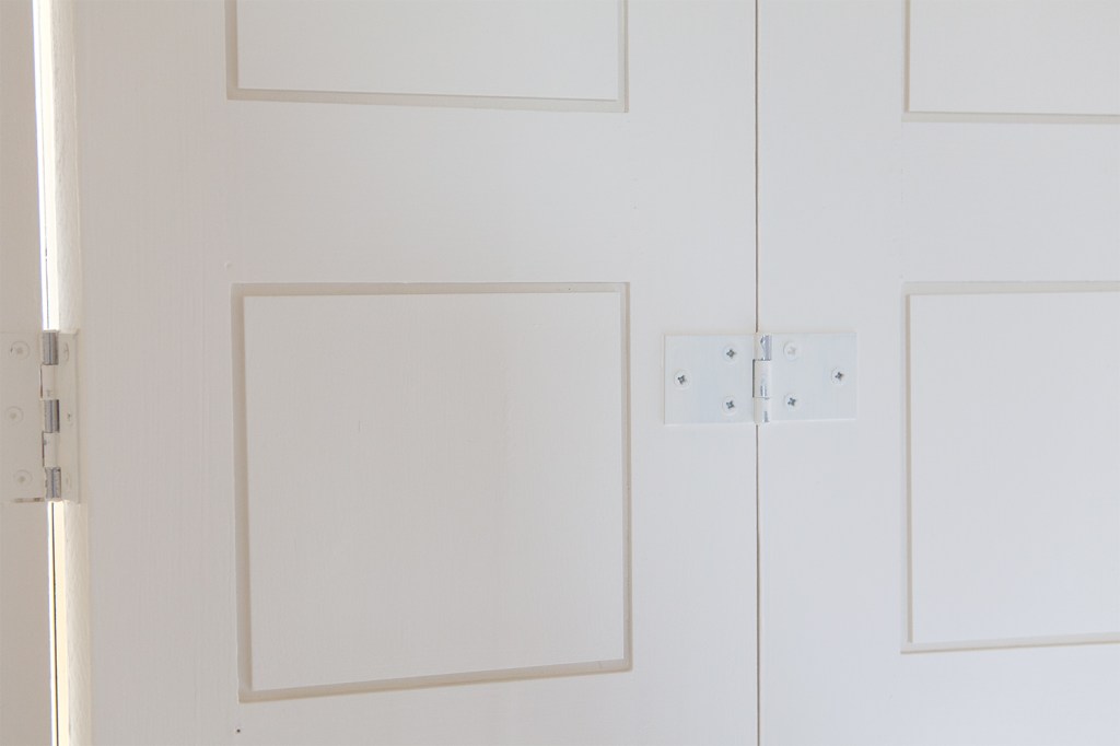 Shutters for sliding sash windows - white window shutter - white hinge