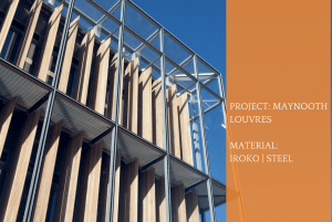 Project: Maynooth Louvres - iroko - steel - timber fins - motorised - pivot pont rotation