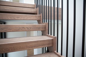 Iron baluster - wooden stairs - wooden tread - gap between stairs - stair riser