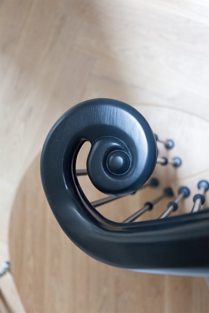 Black - Swirl - Staircase Newel