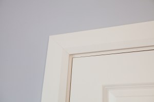 White door frame with white door