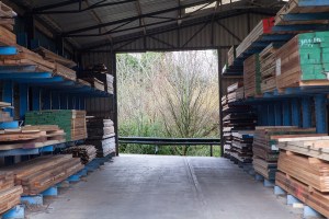 Timber warehouse with big opening